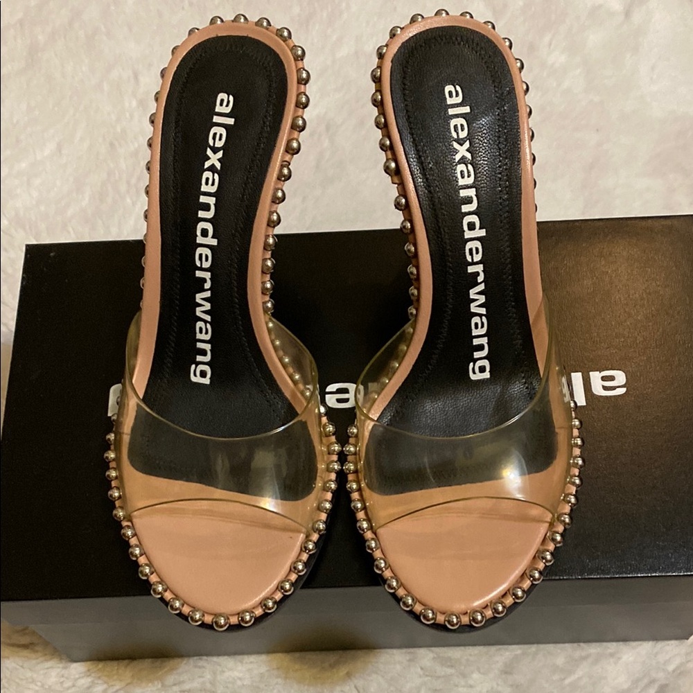 Alexander Wang Tan Heeled Shoes with Studded Detail